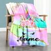 Unicorn Colorful Tentacles Personalized Text Blanket Gift Customizable Blanket Soft & Cozy Suitable for Bedding Nap Couch Picnics for All Occasions