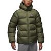 Jordan Brooklyn Hooded Fashion Zip Long Sleeve Cotton Jacket Men Jackets Olive-Green Black FV7318-222
