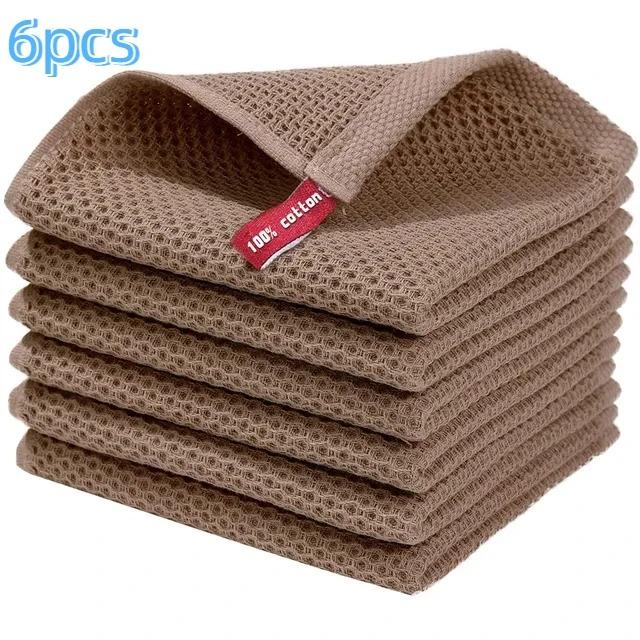 100% Cotton Kitchen Towel Ultra Soft Cleaning Absorb Water Cloth Waffle Honeycomb Cleaning Cloth Household Kitchen Accessories