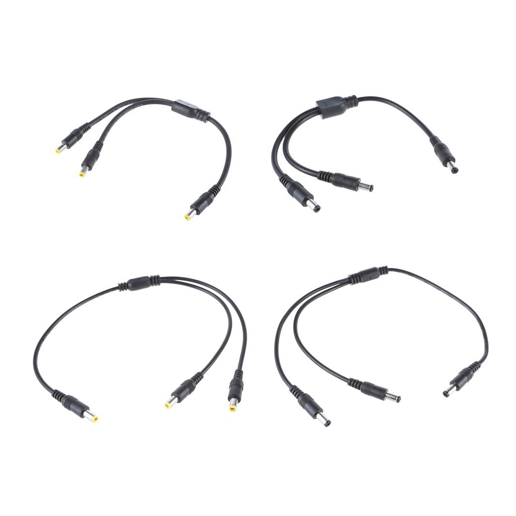 Cabo divisor de energia DC 5,5x2,1 mm/5,5x2,5 mm 1 macho para 2 machos Cabo adaptador Y para câmera CCTV e luz LED 40 cm/30 cm