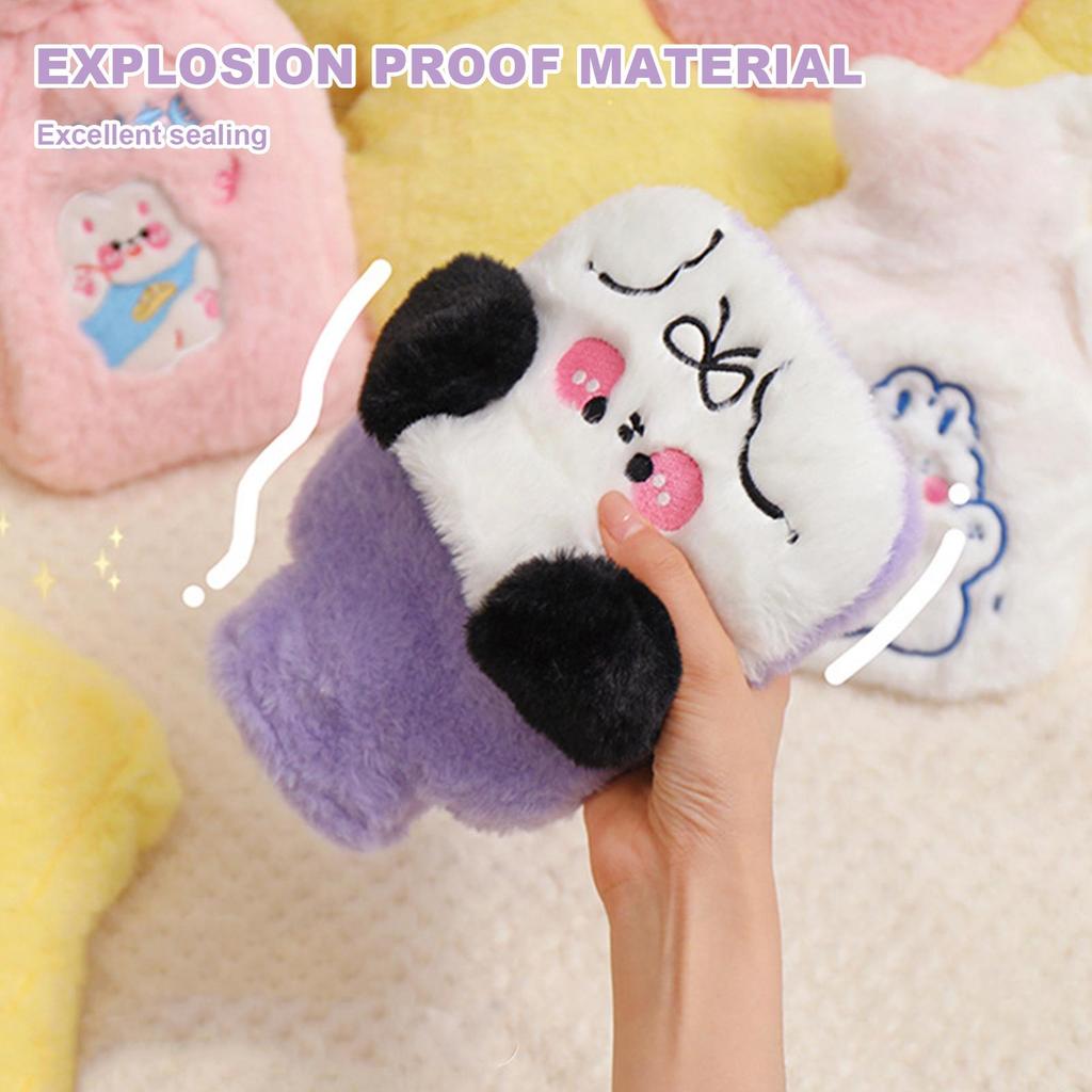 Hot Water Bottle With Cover Plush Hand Foot Warmer Heating Water Bottle For Women Men Student Child Menstrual Period Abdomen