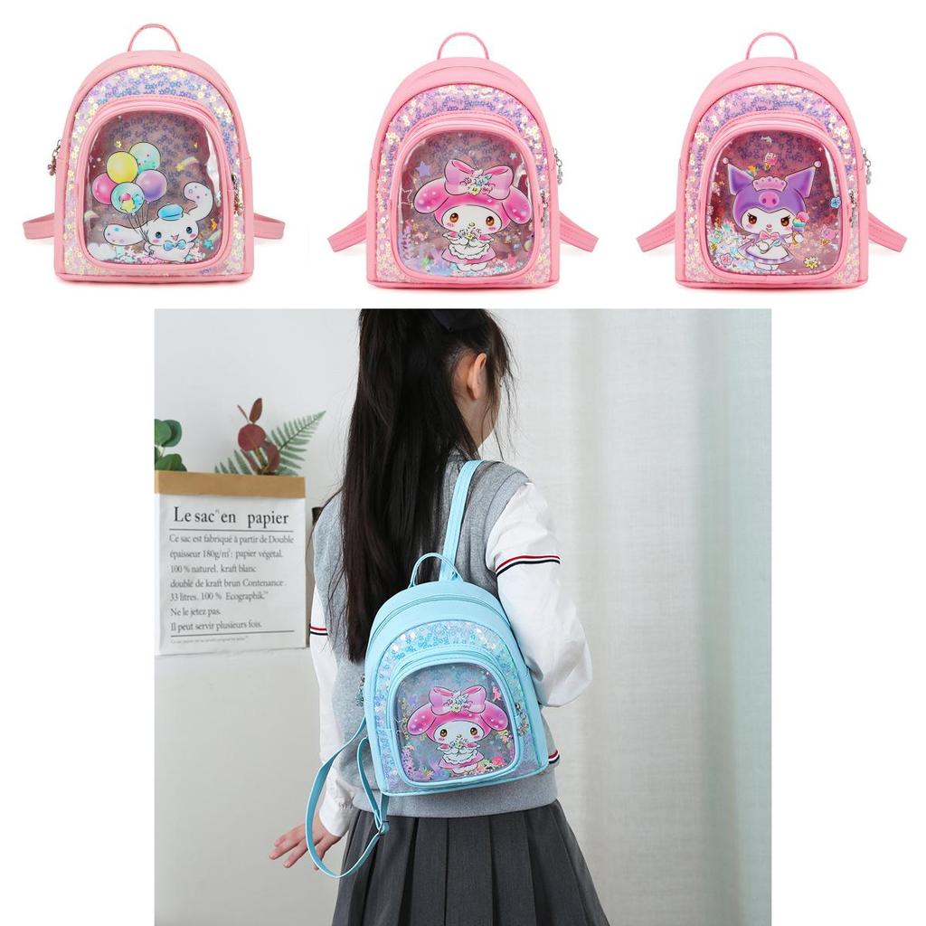 Cute And Fun Pu Preschool Backpack For Girls With My Melody And Cinnamoroll Designs