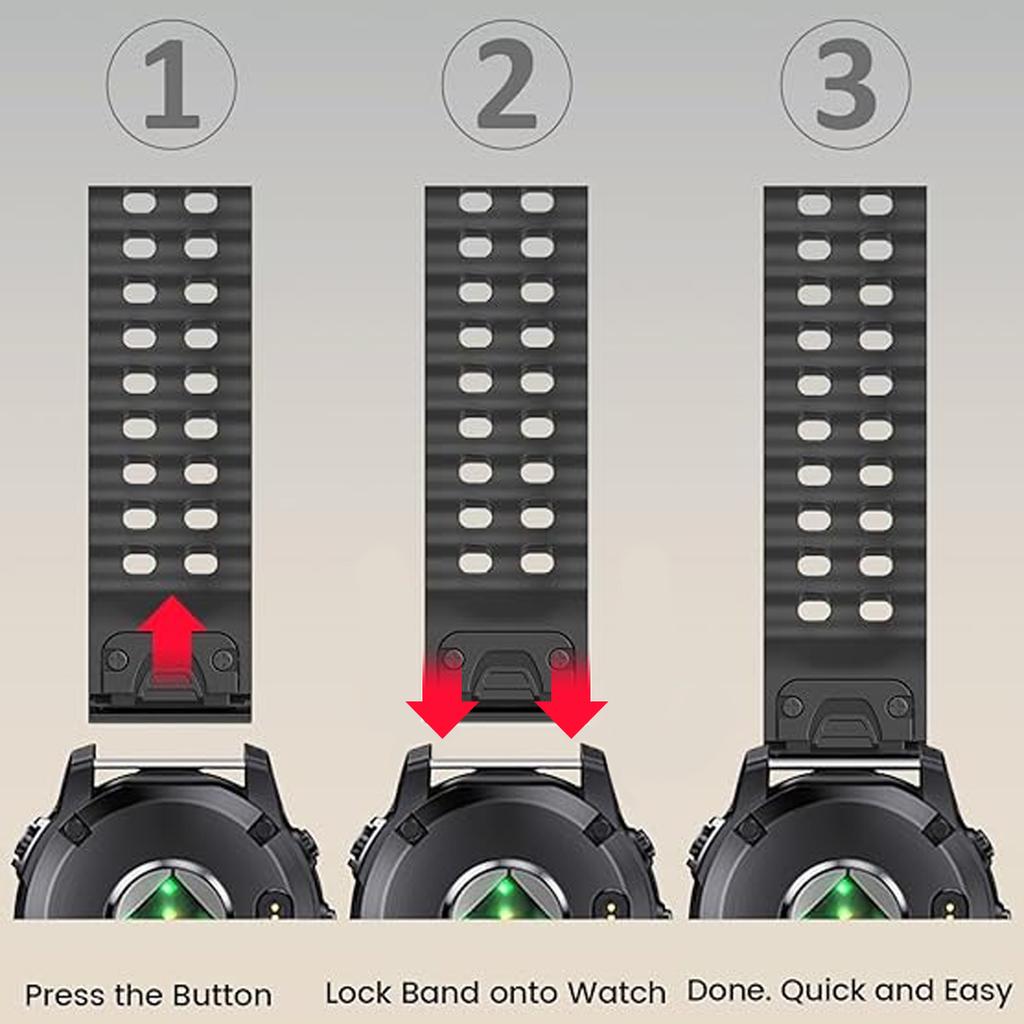 26mm 22mm Silikonarmband für Garmin QuickFit Band Fenix 8 47mm 51 7X 7 7S 6X 6 Pro 5 5X Epix 2 Forerunner 965 955 945 Instinct 2