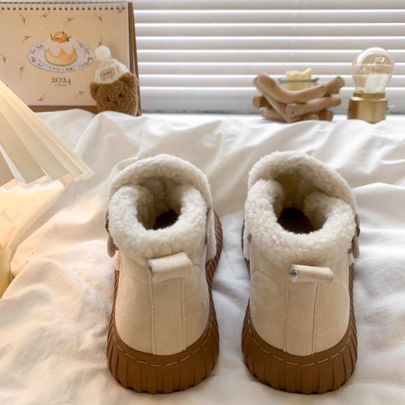 Snow Boots Children's New Winter Piled Thickened Non-slip Warm Fur Integrated Wool Cotton Shoes Women's Shoes