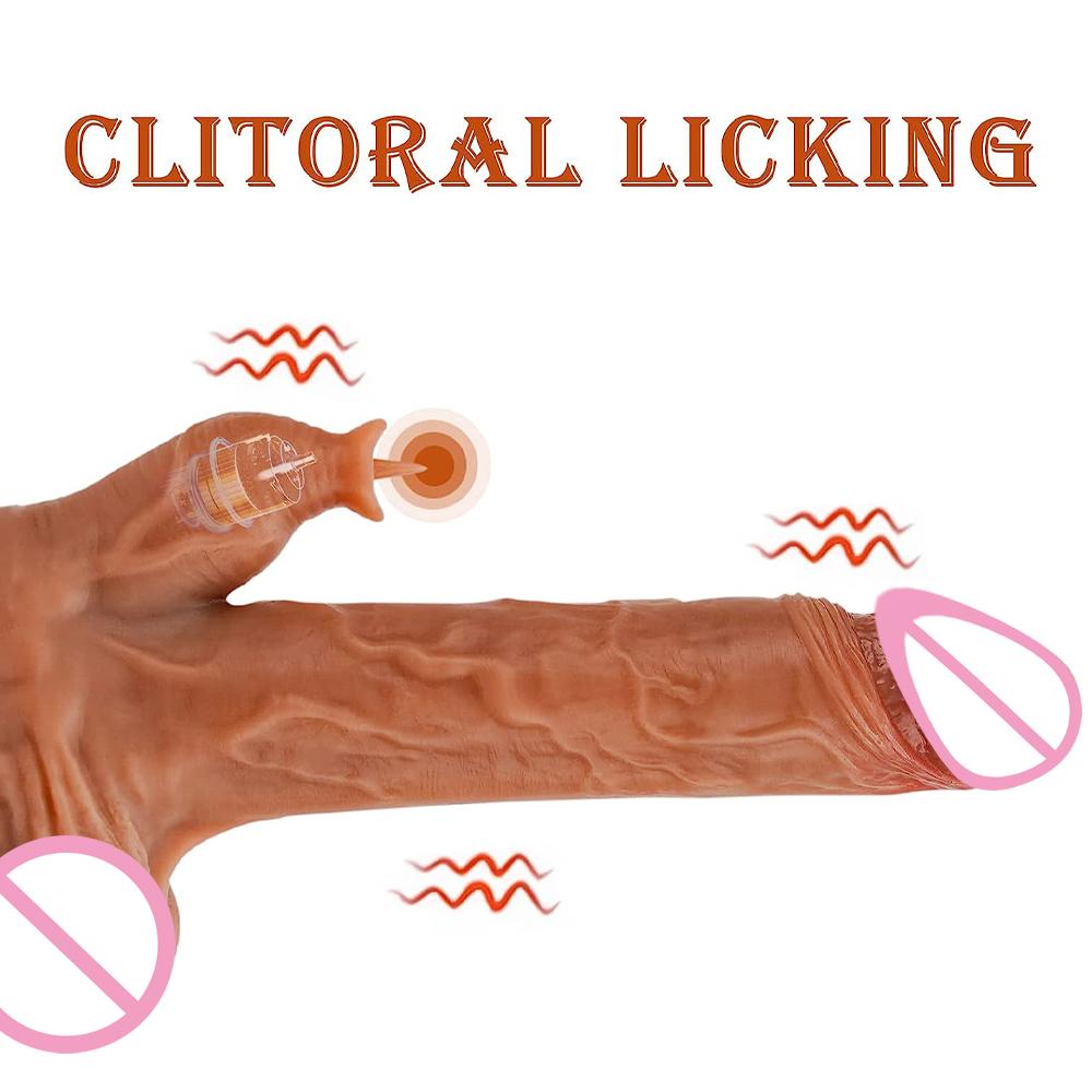 Realistic Vibrator Thrusting Dildo Licking Clitoris Stimulator Suction Cup Remote Control Cock Telescopic Sex Toy For Women