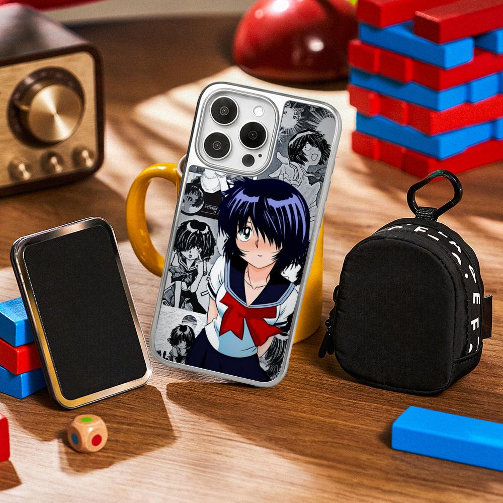Urabe Mikoto Cute Japan Girl Pattern Phone Case for iPhone 16 15 14 13 12 11 Pro Max Sheepskin Silver-edged Protective Case