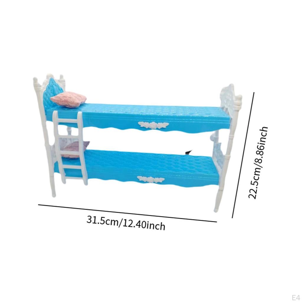 Dollhouse Bunk Bed Doll Set Miniature Pretend Play Toy for Kids