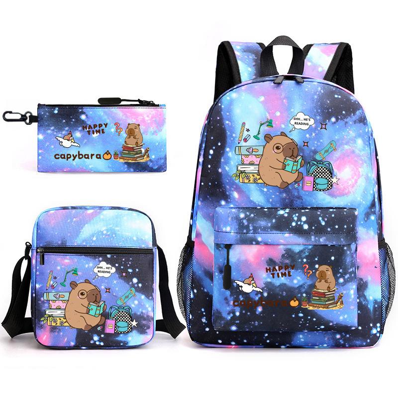 3-teiliges Schulrucksack-Set für Schüler Große Kapazität Oxford-Stoff Schultasche mit Schultergurt und Federmäppchen