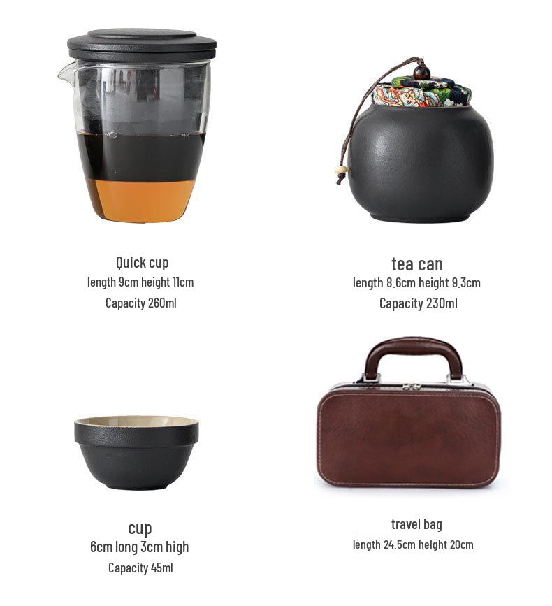 Kung Fu Travel Tea Set: Coarse Pottery Teacup Set with Customizable Logo for Office or Business Trips
