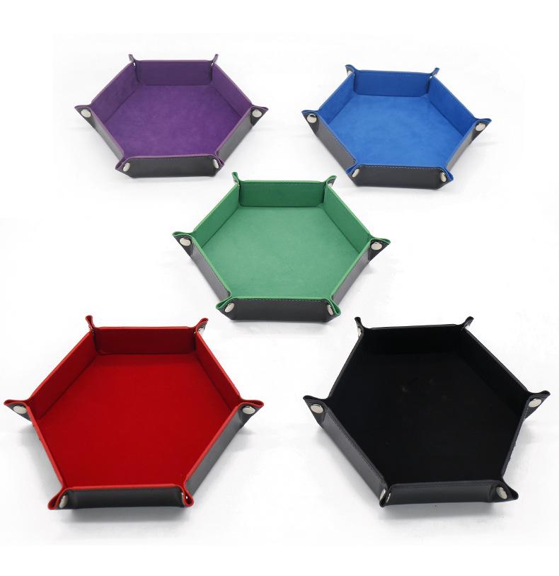 Hexagonal Folding Dice and Sundries Storage Box for Board Games