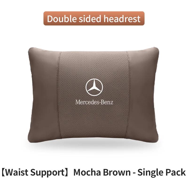 Car Sticker For Mercedes-Benz A B C E S V R-Class A45 C43 CLA GLA GLB GLC GLE SLK Car Headrest Neck Support Lumbar Rest Cushion 