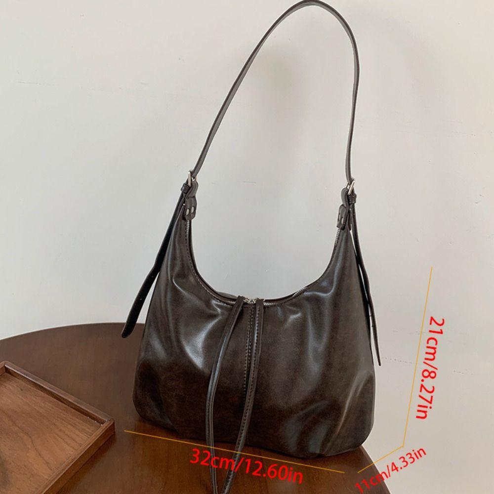 Fashion Pu Shoulder Bag Solid Color Ladies Crossbody Bag Simple Tote Bag  Shopping