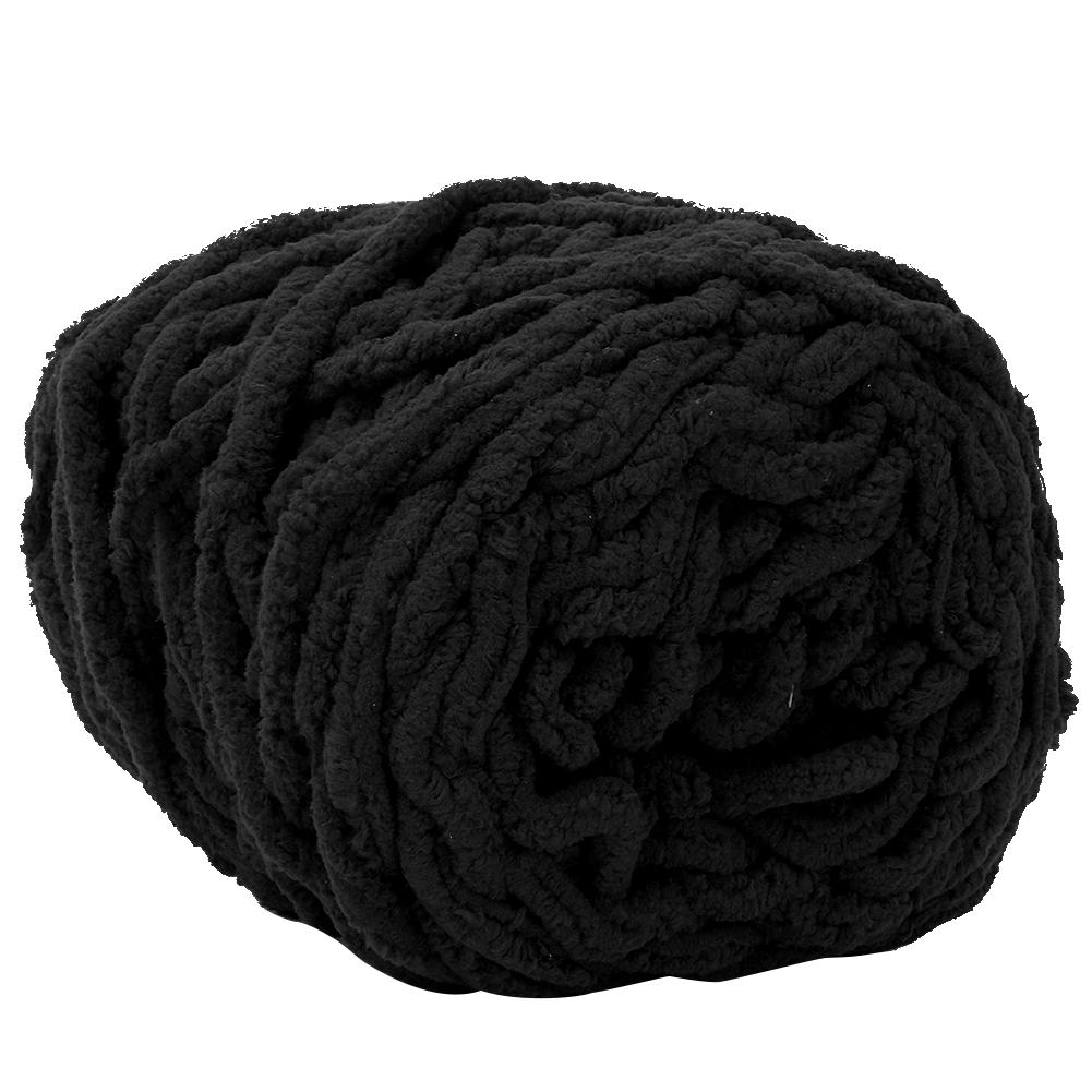 Fil à tricoter à l'aiguille pour couvertures et pantoufles tissées, simple et épais, pour glace(Bleu Aqua) noir