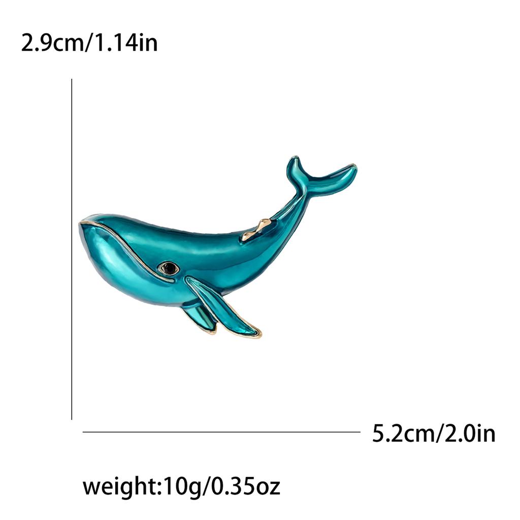 Fashion Enamel Whale Brooches for Women Rhinestone Sea Animal Pins Event Party Gifts New Backpack Decoration Clothes Accessories