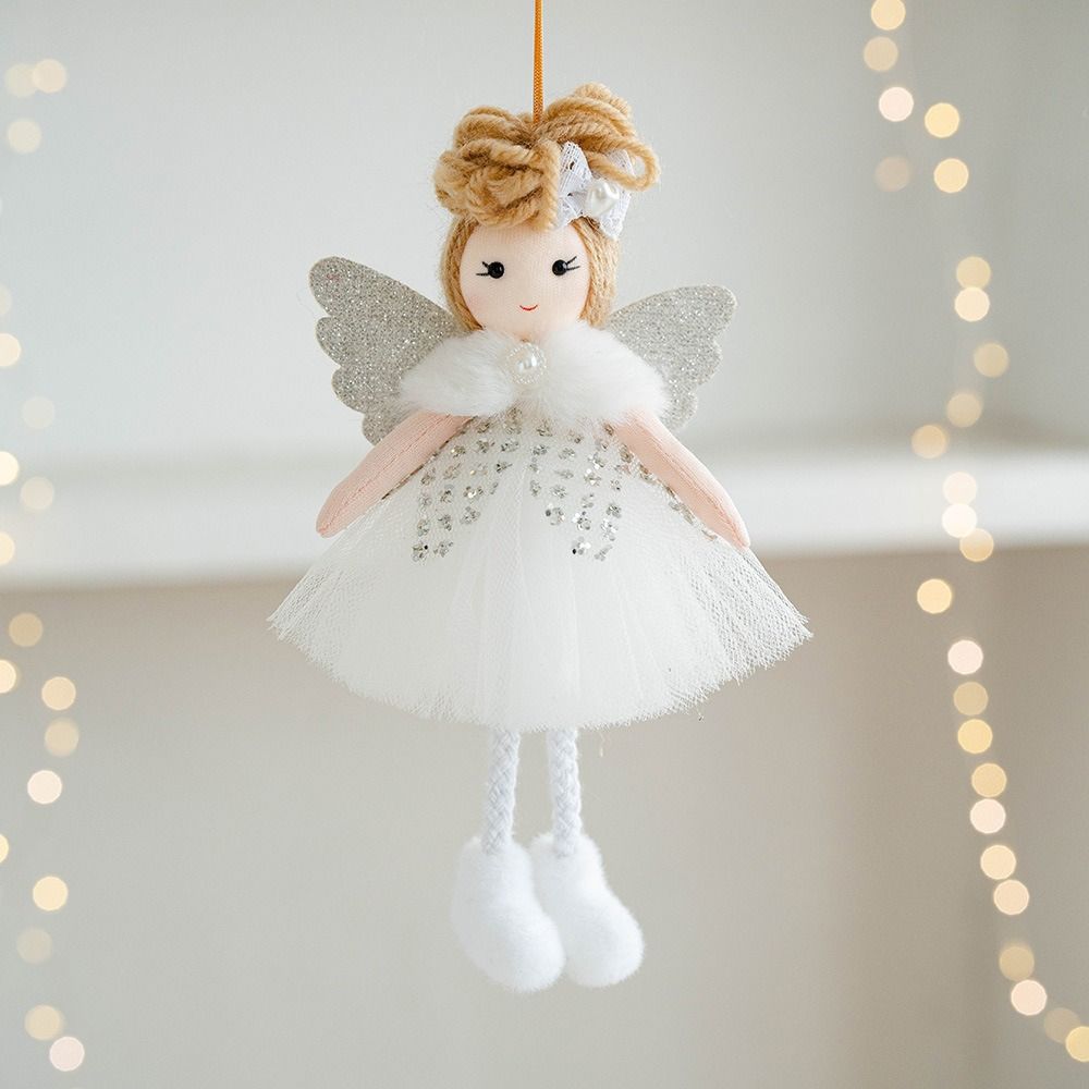 Plush Wings Angel Girl Pendant Cartoon Christmas Tree Hanging Decoration  Children Gifts