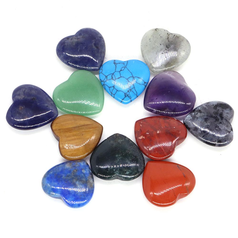 20Mm Mini Stone Heart Shape Crystal Home Decoracion Statue Natural Rose Quartz Reiki Healing Gemstone Pocket Gift Massage 5Pcs
