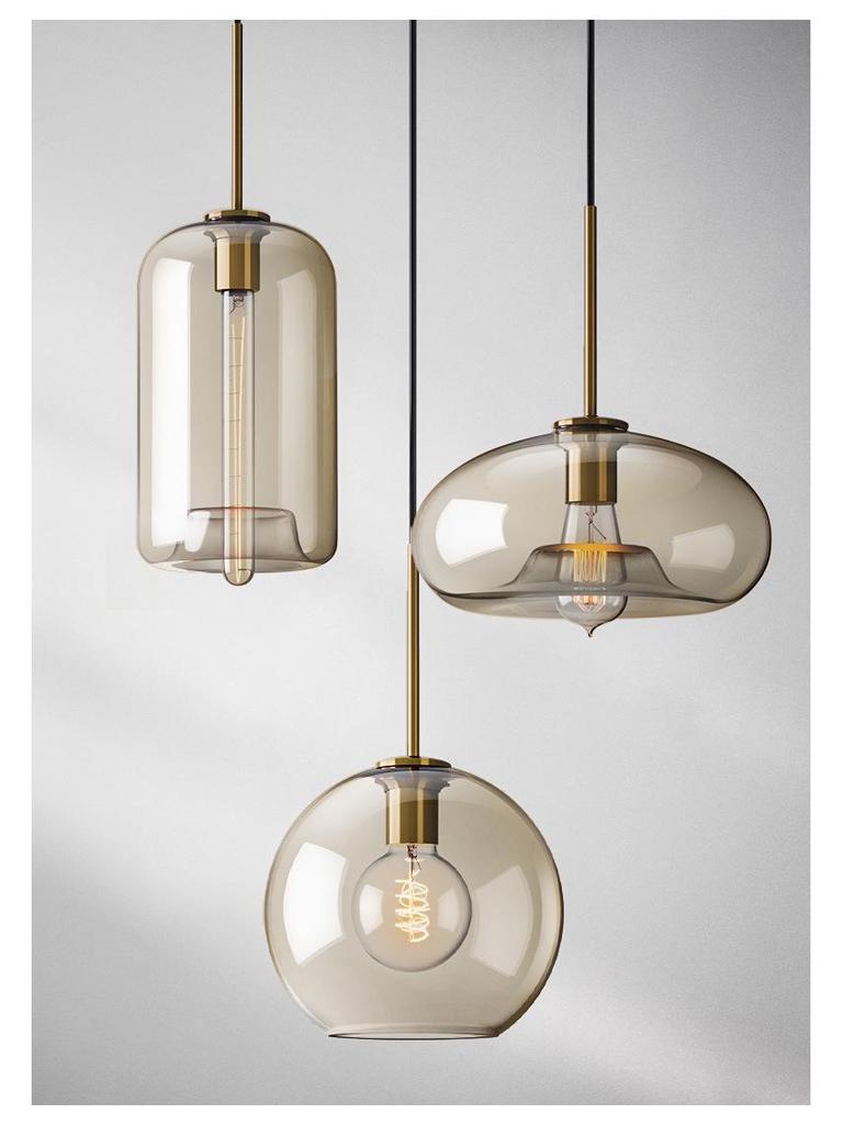 Nordic Industrial Glass Pendant Light for Cafe/Bar