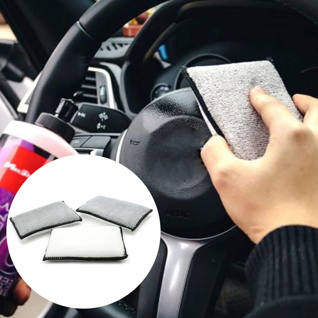 Interior Car Wash Pad Soft Absorbent Detailing Bristle Cleaning No Scratch Car Household Microfiber Scrubbing Sponge For