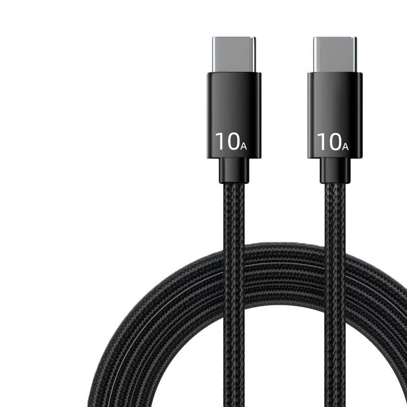Braided Dual Type-C 120W Fast Charging Data Cable for Apple 15 & Huawei Honor 10A.