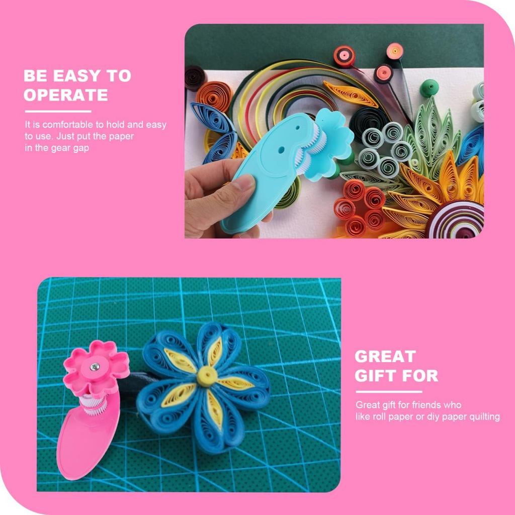 EXCEART 2pcs Quilling Crimper & Winder Machine - Plastic Hand Tool for DIY Paper Craft - Assorted Color