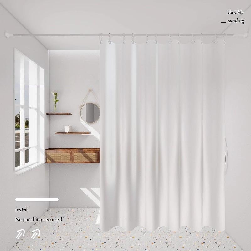 Transparent Waterproof Shower Curtain Bathroom Translucent Partition Curtain Easy Clean Wipe Mildew Proof Curtains with Hooks