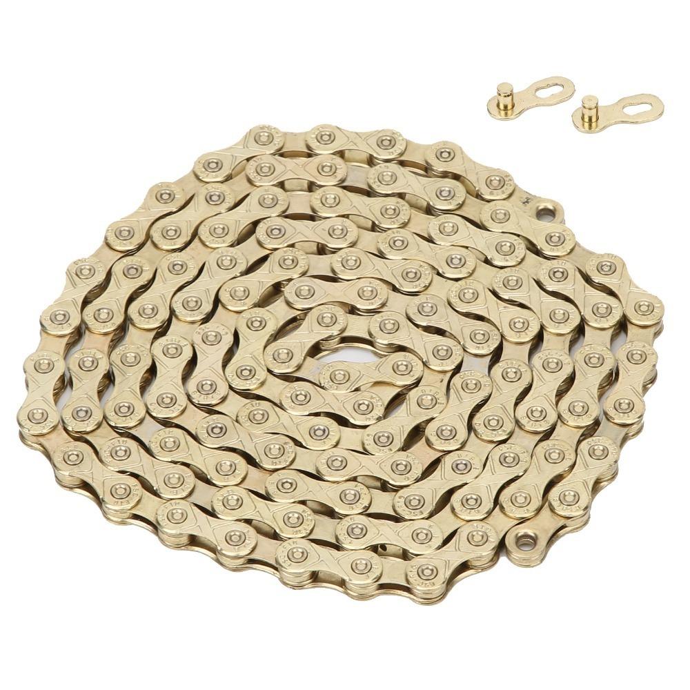116 Links Bicycle Chain 1/2 X 11/128 Bike Chain Replacement for Mountain/ Road /Folding Bikes золотой