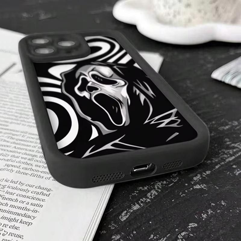 Fashionable Skull Printed Phone Case For iPhone 16 15 14 13 12 11 Pro Max XS X XR 7 8 SE Thickened Silicone Soft Back Cover