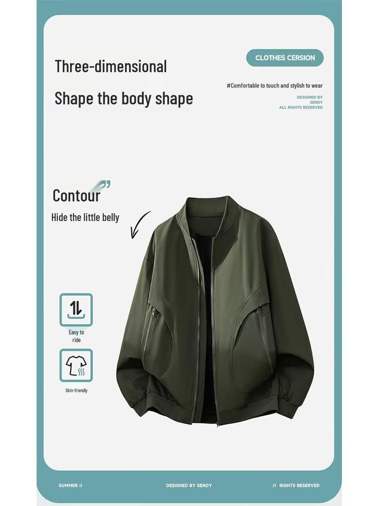 Trendy Men's Retro Heavyweight Casual Workwear Baseball Jacket