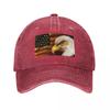 Bald Eagle with Flag Baseball Cap Tactical Cap Anime Hat Fishing Cap Snapback Luxury Women Unisexs