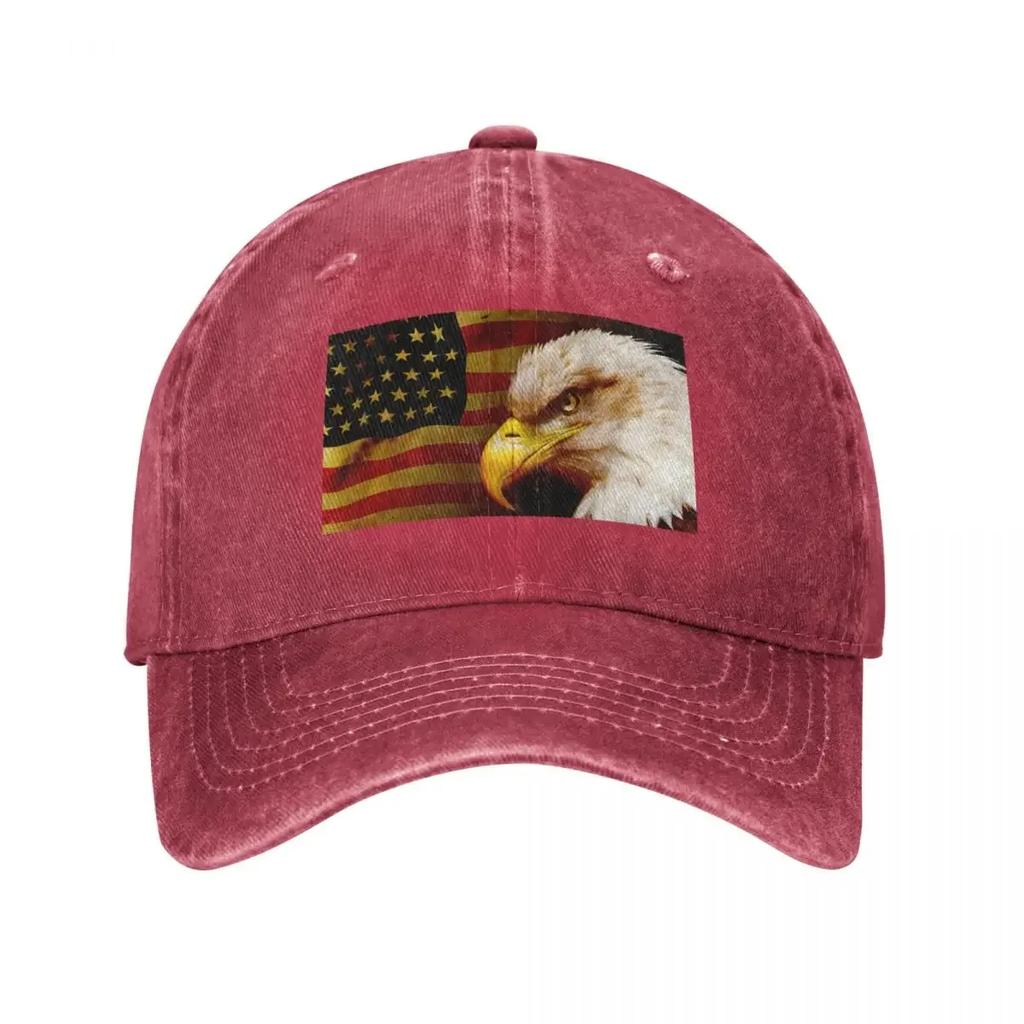 Bald Eagle with Flag Baseball Cap Tactical Cap Anime Hat Fishing Cap Snapback Luxury Women Unisexs