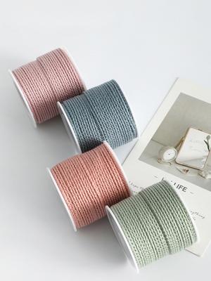 Monochrome Cotton Thread 2Mm Hand-Woven Thread Diy Beaded Rope Solid Color Wenwan Rope Tie Rope Gift Packaging String