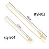 2/4Pcs/Lot 14/18K Gold Plated Flat Round Chain Thrusting Pin Adjustable Chains For DIY Necklace Jewelry Making Accessories