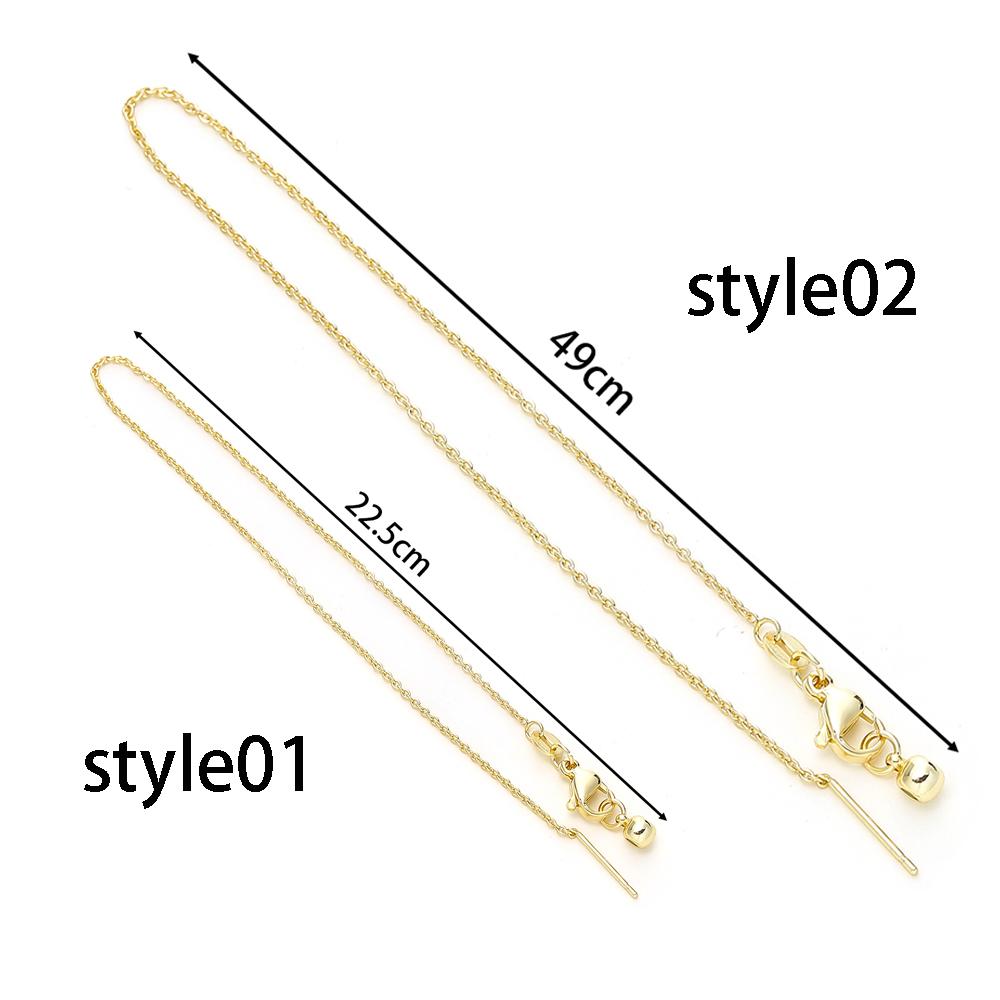 2/4Pcs/Lot 14/18K Gold Plated Flat Round Chain Thrusting Pin Adjustable Chains For DIY Necklace Jewelry Making Accessories