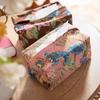 1PC Flower Embroidery Storage Bag, Chinese Style Fabric Drawer, Desktop Creative Tissue Bag, Home Decoration