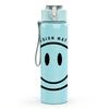 1PC Minimal Smiley Face Circle Art 750ml Color Plastic Sports Water Bottle Leakproof Flip Straw Lid Suitable for Sports Office Home Use