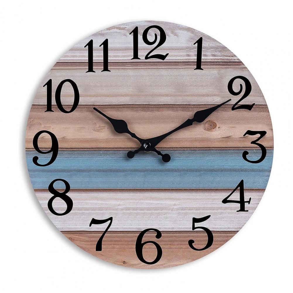 Wooden Wall Clock Number Wall Clock Vintage Rustic Wood Wall Clock Silent Non Ticking Analog Timepiece for Room Bedroom Decor