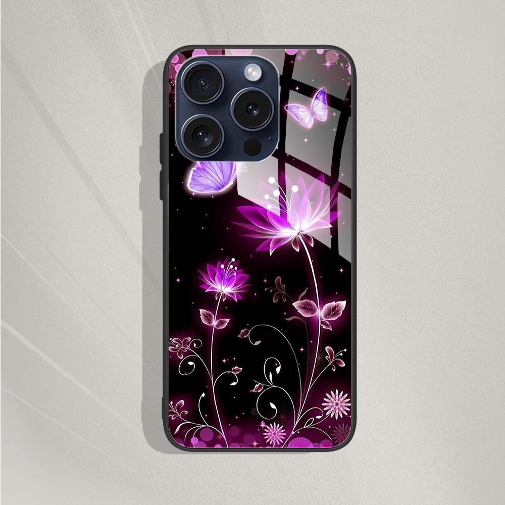 Tempered Glass Case for iPhone 15 15Pro Max Plus Back Cover Hard Bumper Protective Fundas for iPhone 14 Pro 14 Plus 14Pro Max iPhone 14 ProMax