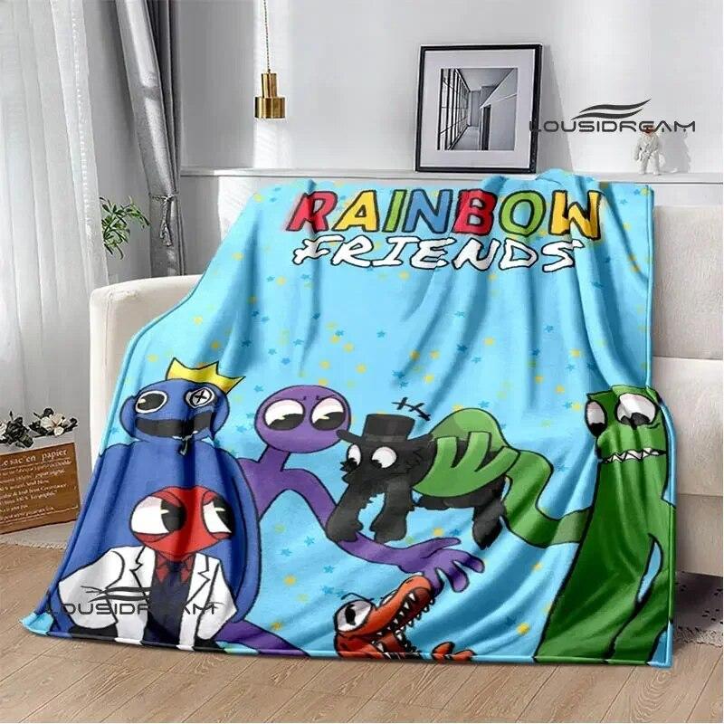 Game Rainbow Friends Cartoon Printed Blankets Warm Flange Blanket Picnic Blanket Blankets for Beds Bed Linings Birthday Gift