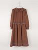 L By L Brown Banded Collar Dress