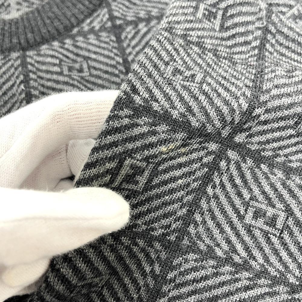 Fendi Zucca General Pattern Knit Apparel Tops Long Sleeve Sweater Wool Gray