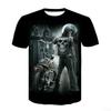 2026 new men's horror skull Halloween print breathable and comfortable round neck T-shirt outdoor party casual top
