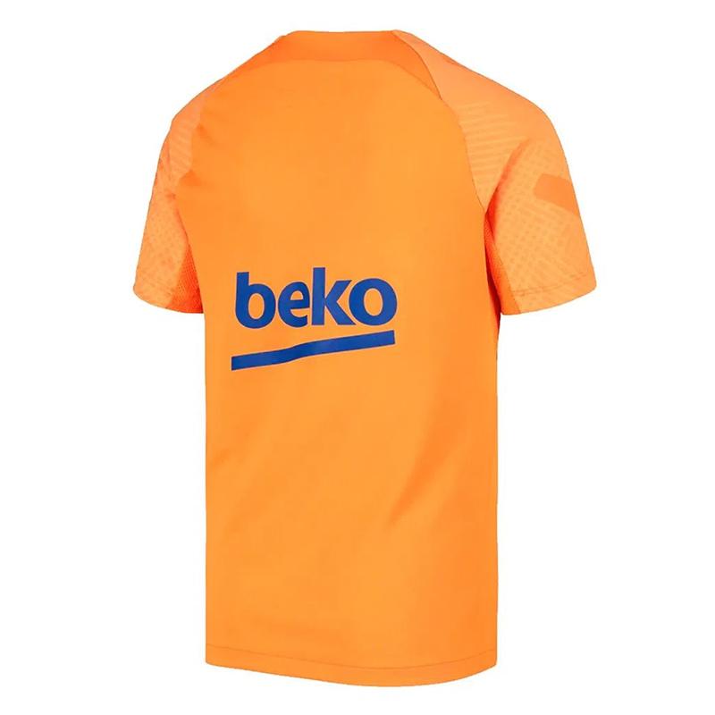 Nike Color Block Logo Print Round Neck Short Sleeve Barcelona Football Jersey 2021-2022 Season Men Jersey Orange DH7707-837