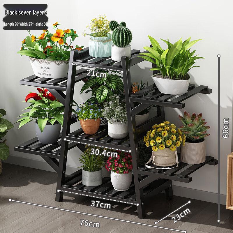 Bamboo A-Frame 7-Tier Floor Plant Stand