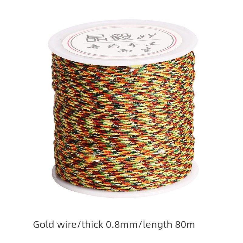 

Цветная проволока Цветная веревка Пятицветная нить Плетеная веревка Браслет Ручной работы Праздник Драконьих лодок Материал для плетения вручную 0.8 gold wire about 80 m/Roll
