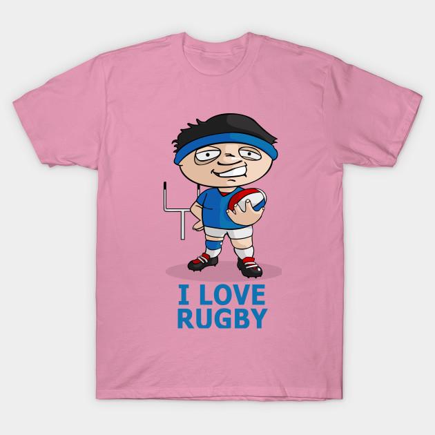 T-shirt Femme J'aime le Rugby Imprimé Harajuku T-shirt Kawaii Été Manches Courtes T-shirt Femme Haut Tee