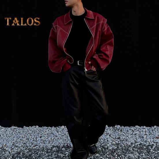 Lady Retro Coat Pure Color Turn-down Collar Zipper Closure Elastic Cuff And Hem Faux Leather Motocycle Jacket Outdoor Travel Coat