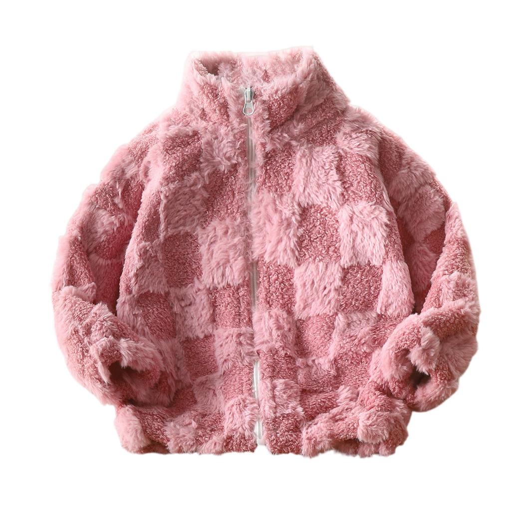 Kids' Fleece Jacket - Zippered Stand Collar Coat