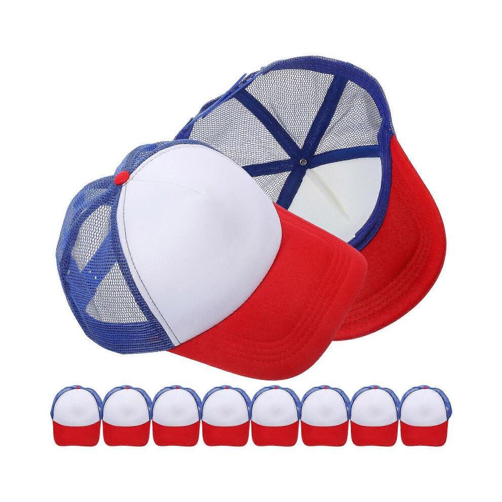 Baseball Caps Sublimation Blank Mesh Baseball Cap for Hiking Family Outings Sponge Trucker Hat Style 10Pcs