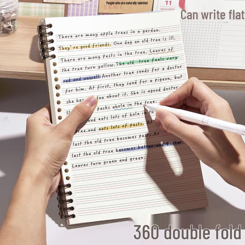 B5 Ring Binder English Notebook: High-Value Sub-Notebook for Elementary School, Thickened for English Knowledge Points and Handwritten Exercises.