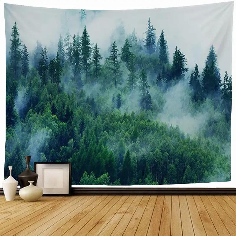 VIKAMA Misty Mountain Forest Tapestry Natural Aesthetics Tapestry Wall Hanging Art Bedroom Living Room Dormitory Decoration
